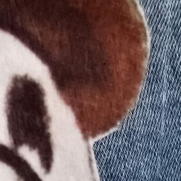 STYLE 7 Preppy Blue Denim Skirt Dog NWT Knee ALine Elastic Pockets Size 25 S XS - Picture 5 of 11